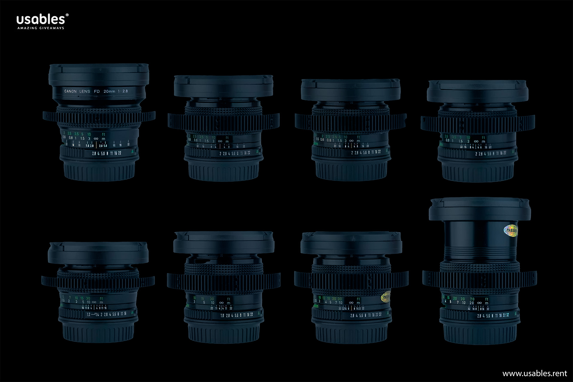 Canon FD SET (20, 24, 28, 35, 50, 85, 100, 135) – 8 Objektive – EF-Mount