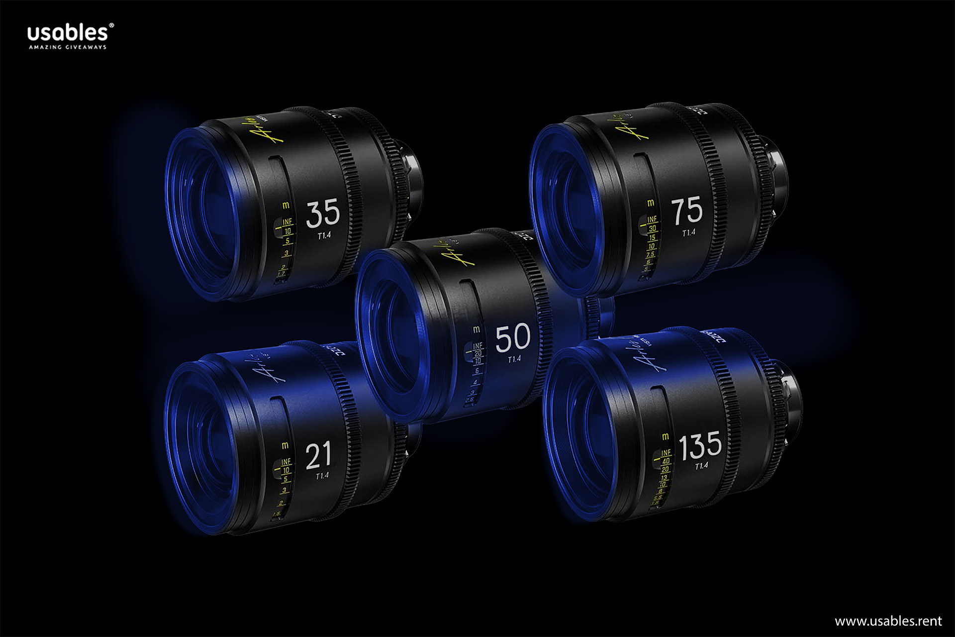 DZO 21/35/50/75/135 mm Arles 5-Lens Kit FF/VV Prime Cine Lens